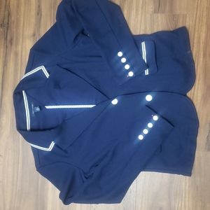 Tommy Hilfiger blue blazer jacket white trim pocket med